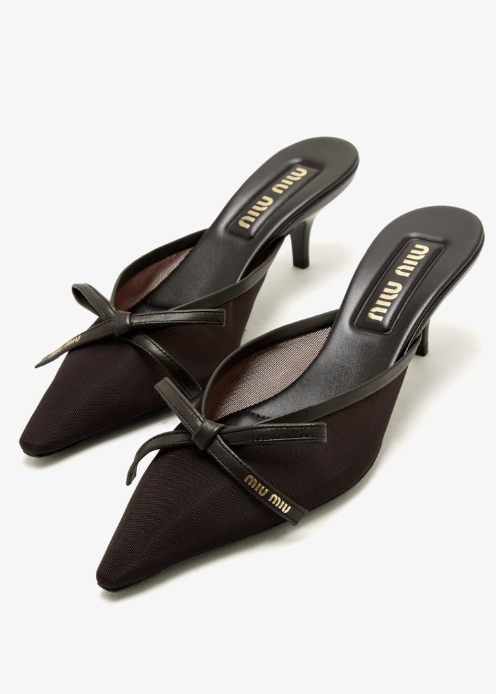 Miu Miu Mesh fabric mules for Women - Brown in UAE | Level Shoes