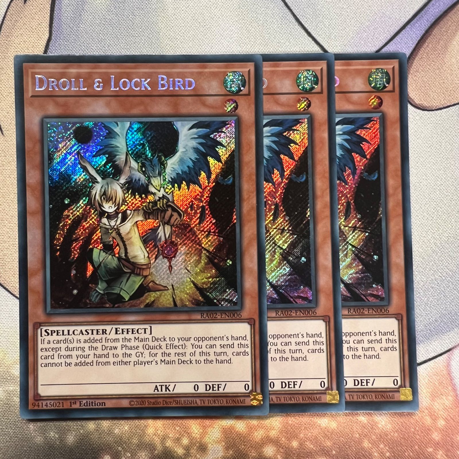 遊戯王】ドロール＆ロックバード 英語 EU版 レリーフ 3枚 遊戯王