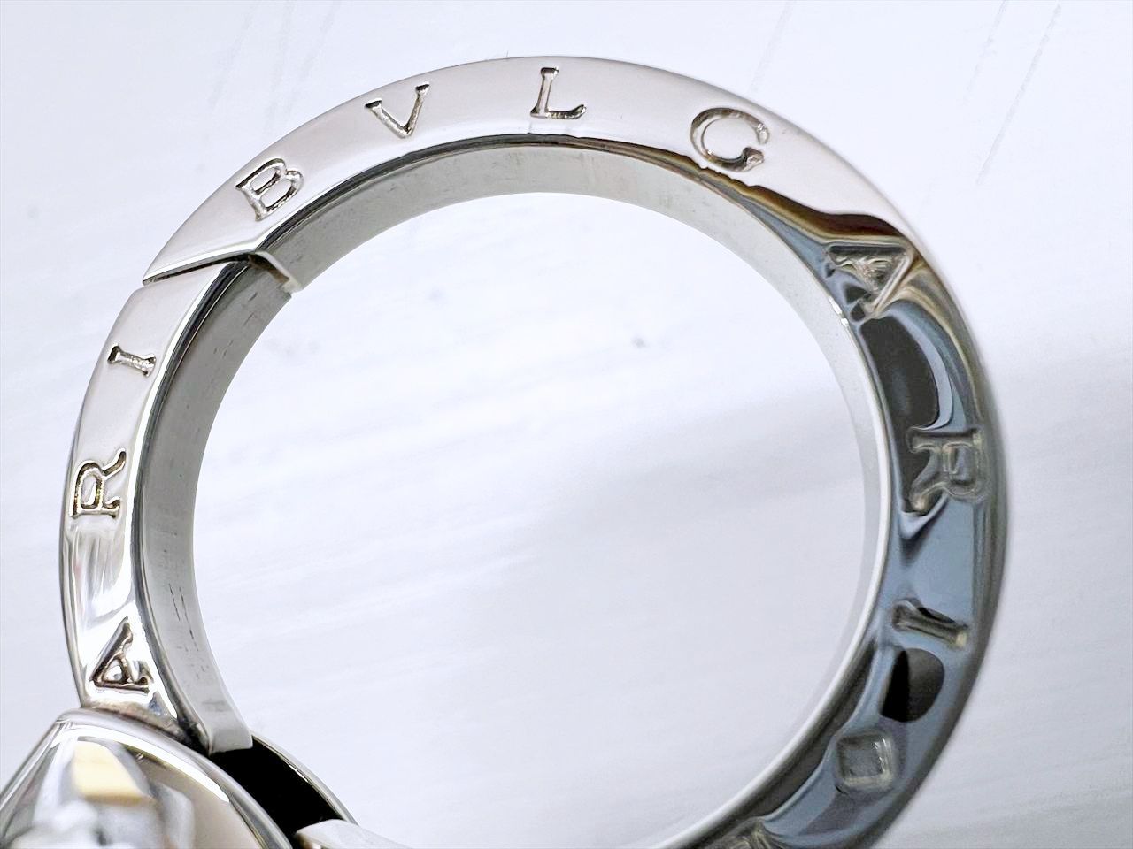 未使用保管 美品 BVLGARI ブルガリ マン キーリング 黒 シルバー