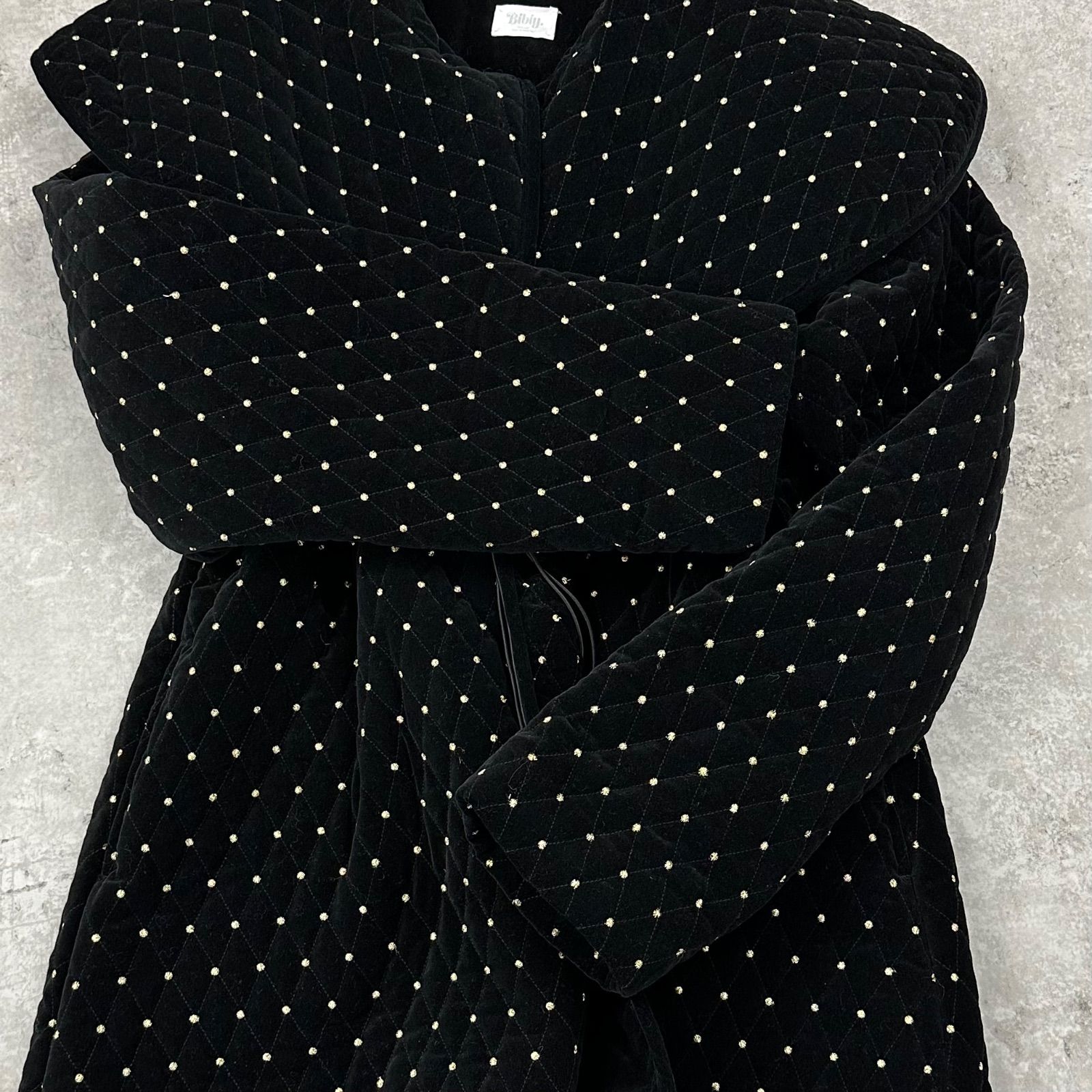 美品】bibiy ODETTE COAT ドット コート Aライン FREE ブラック