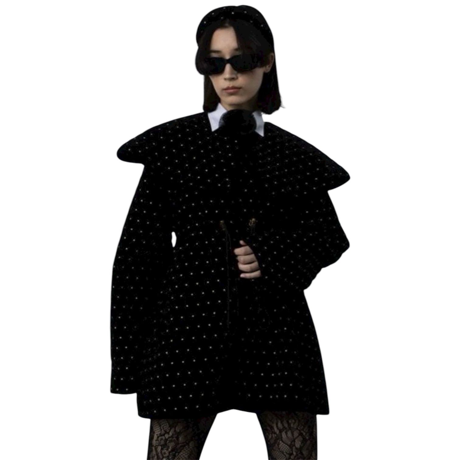 美品】bibiy ODETTE COAT ドット コート Aライン FREE ブラック