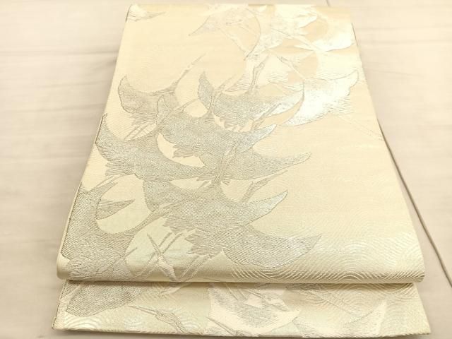 平和屋着物◎六通柄袋帯 亀甲飛鶴文 金銀糸 正絹 逸品