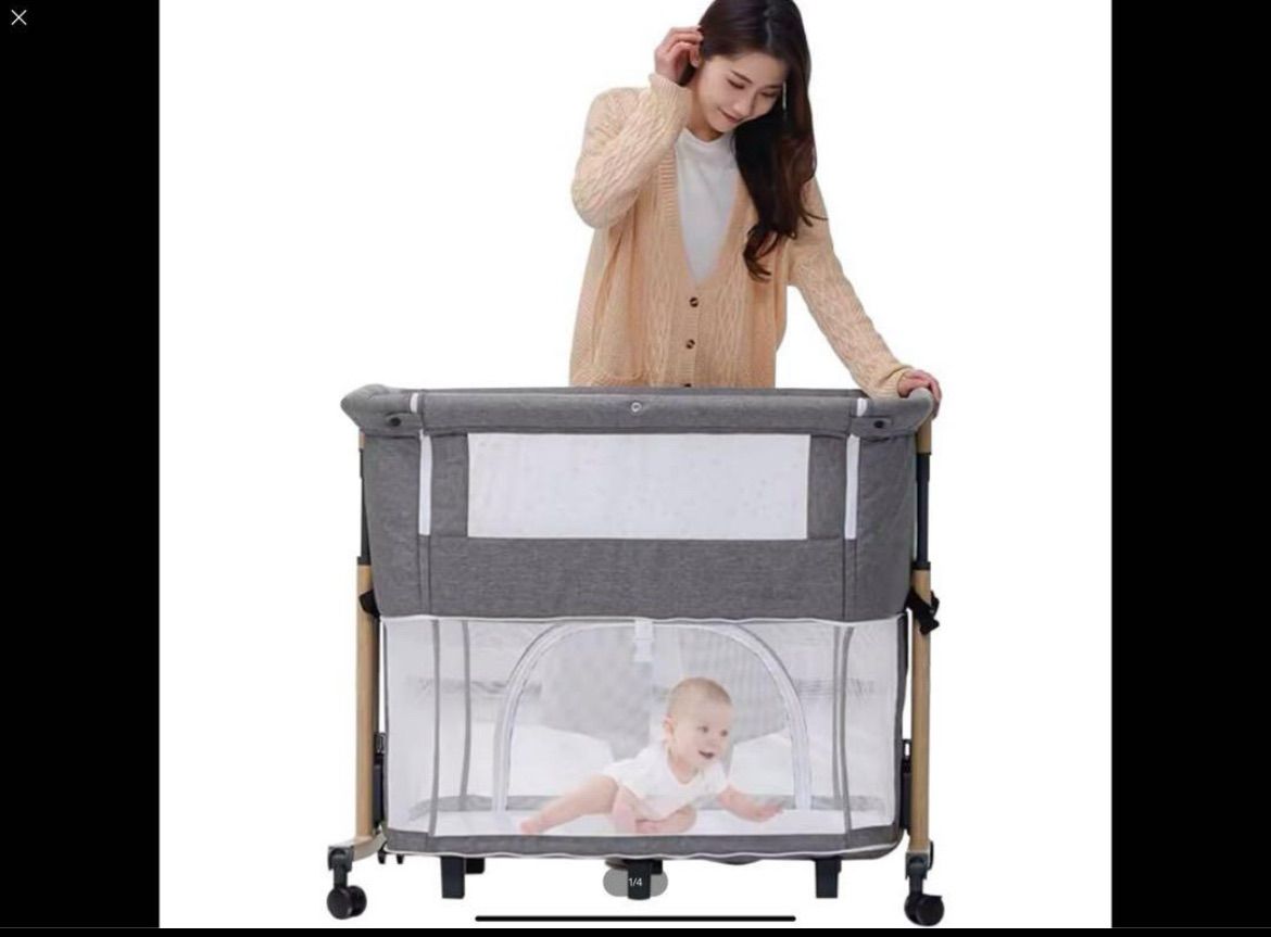 新品正規品HZDMJベビーベッド 添い寝折りたたみハイローベッド08C-G