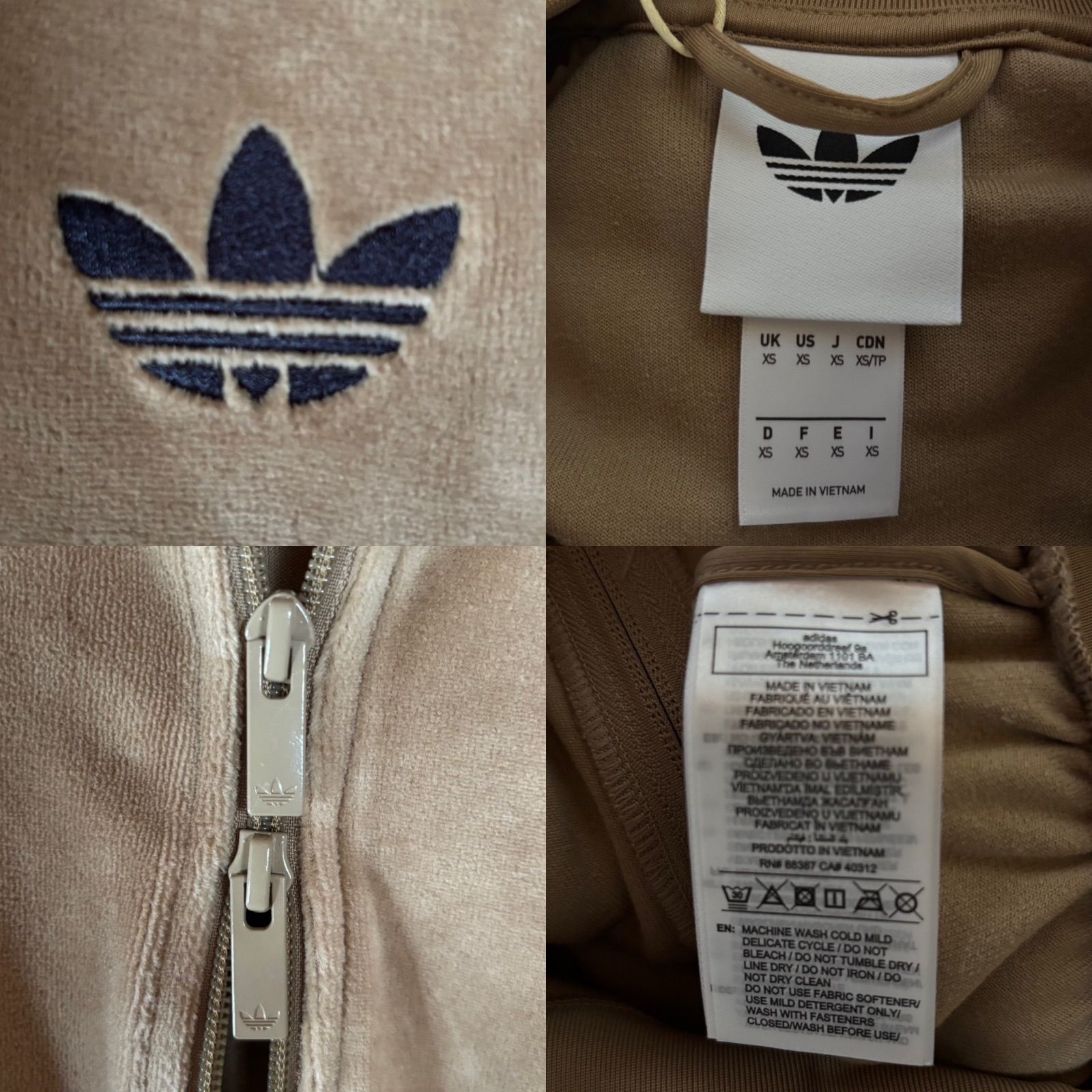 希少XS⭐️adidasアディカラー ブラウン ベロア トラックトップ michi