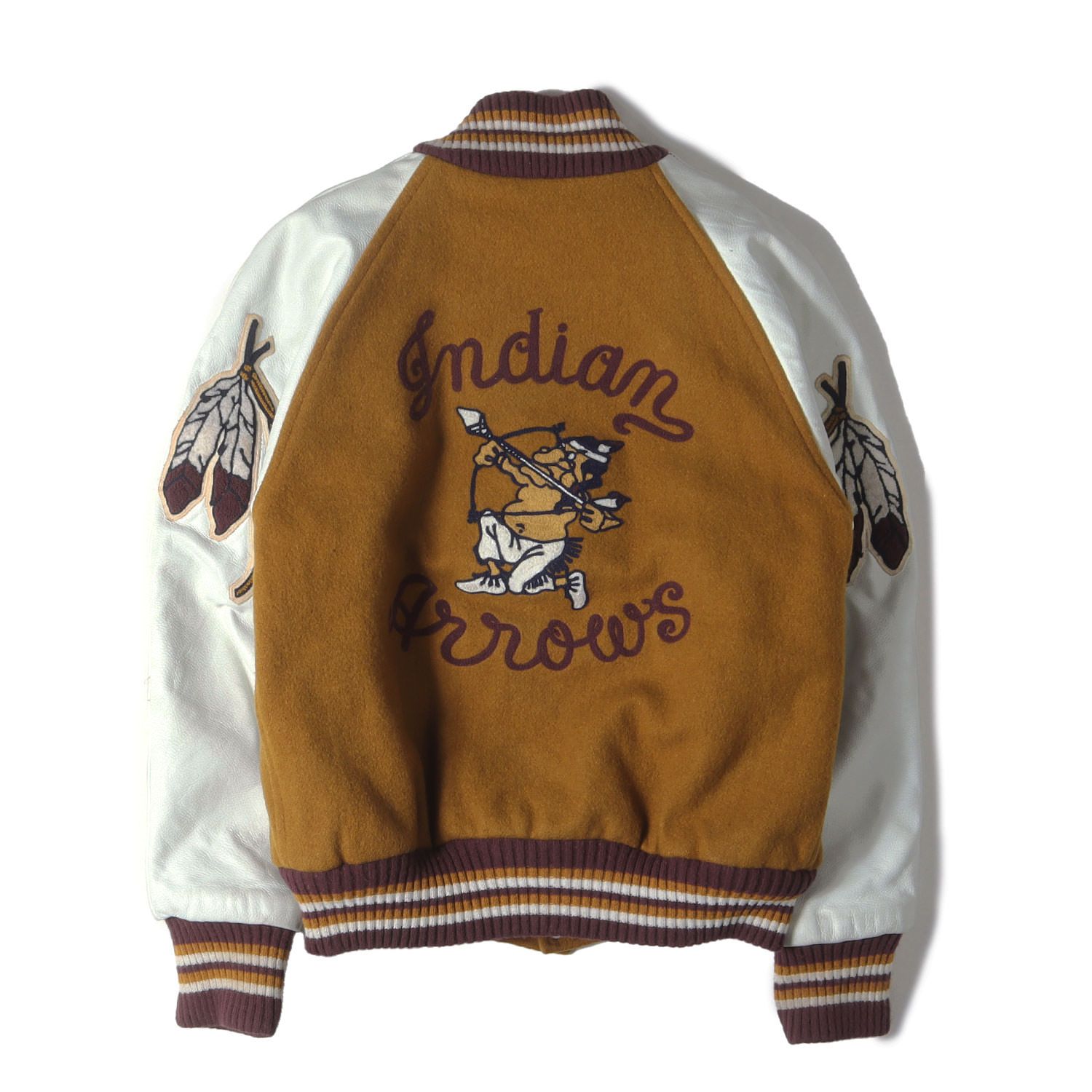 HEWITT ヒューイット スタジャン マスタード ホワイト サイズ:40(L