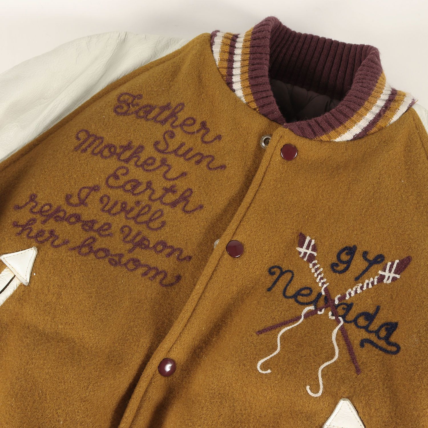 HEWITT ヒューイット スタジャン マスタード ホワイト サイズ:40(L