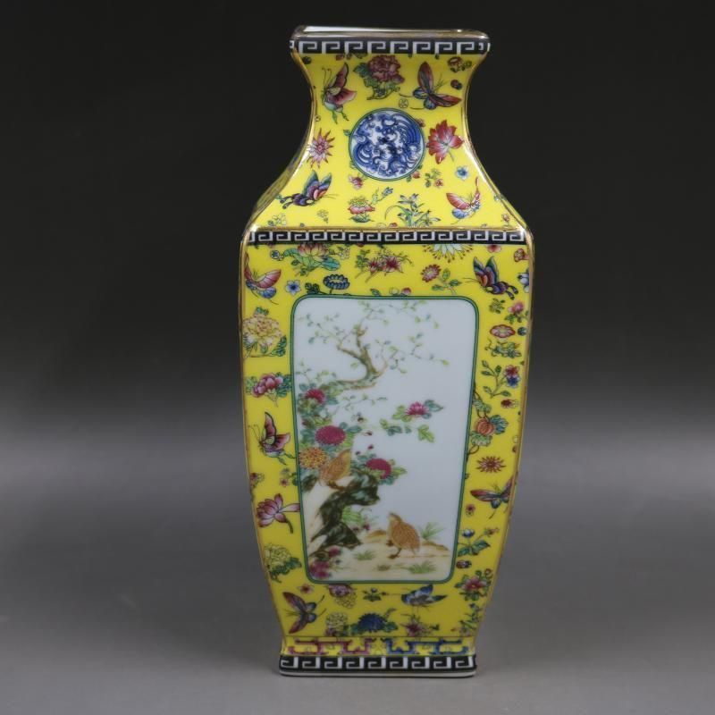 パステル嬉しく中空転心瓶 景徳鎮 陶磁器 装飾品 現代工芸品 美術品