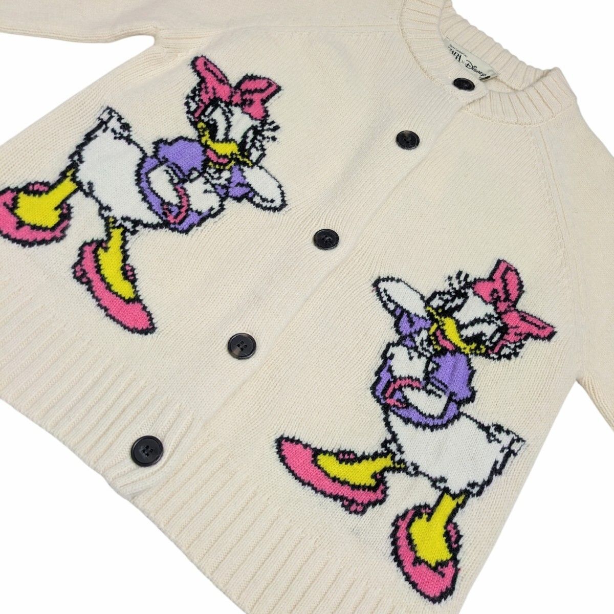 美品 DAISY DUCK WOOL CARDIGAN HARRY LAMBERT FOR ZARA X DISNEY ザラ