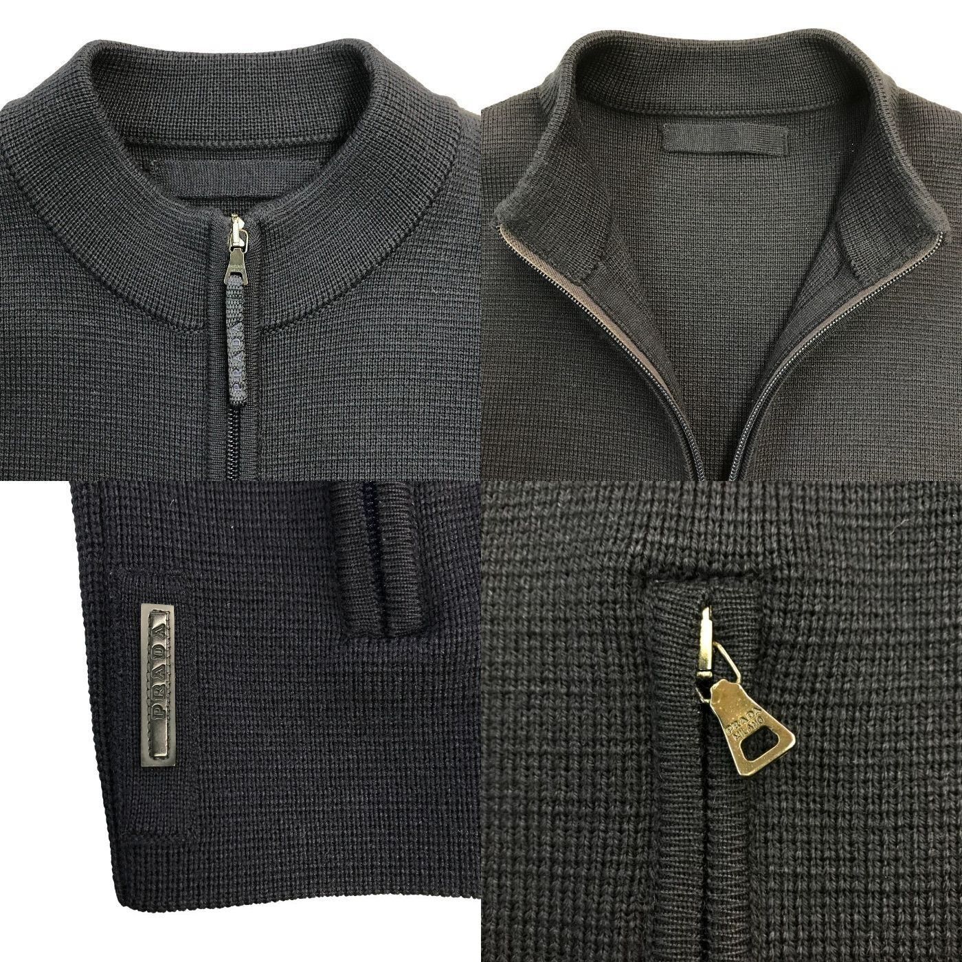 PRADA プラダ ドライバーズニット メンズ ウール ジップアップ