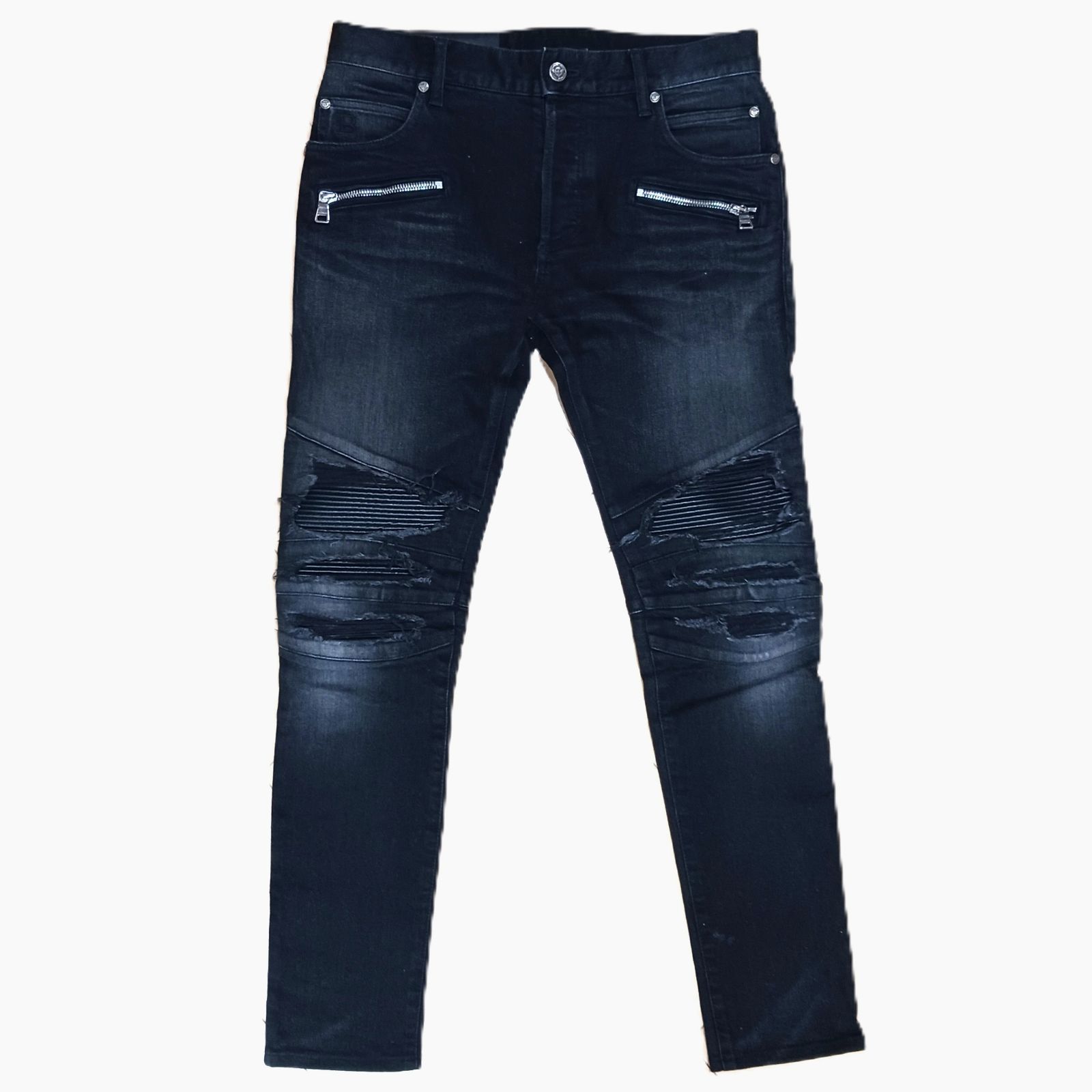 BALMAIN スリム バイカージーンズ デニムサイズ選択可能-005 バルマン