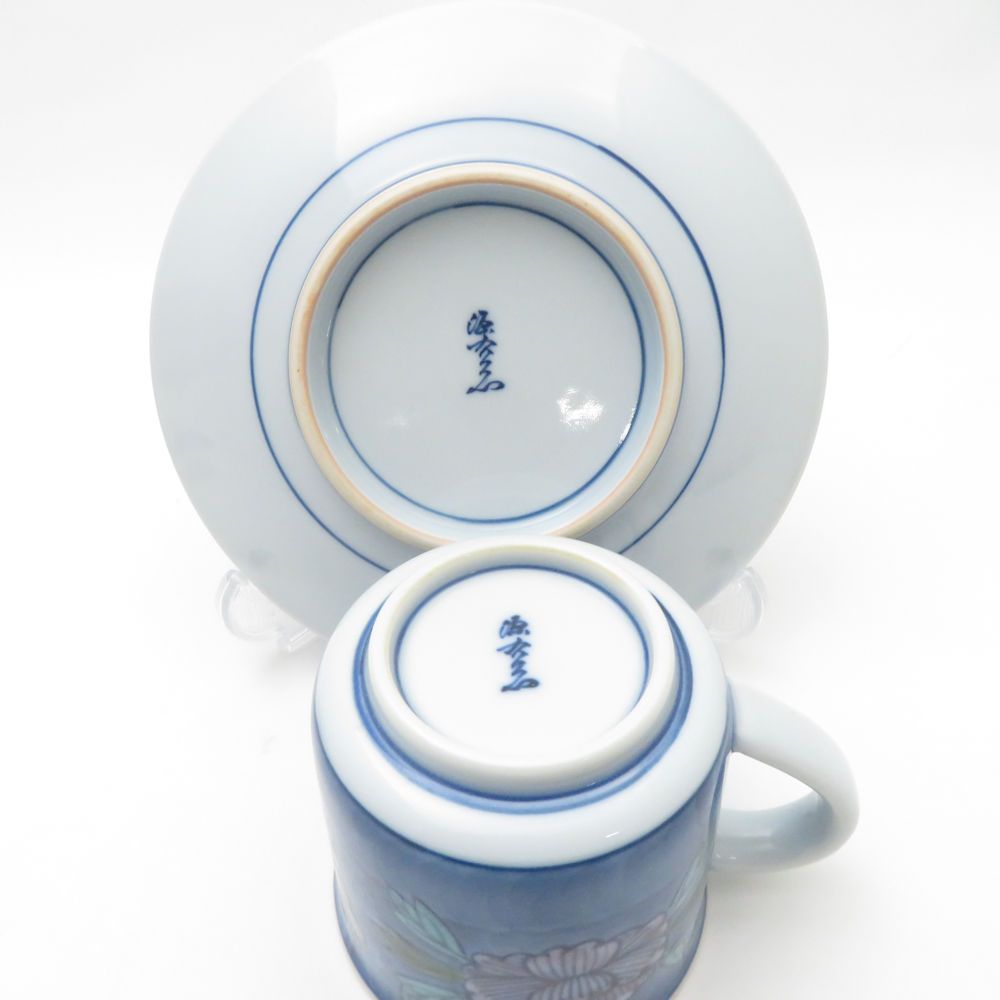 源右衛門窯 染錦牡丹蝶絵 カップ＆ソーサー 2客 ペア SY13377E2 - メルカリ