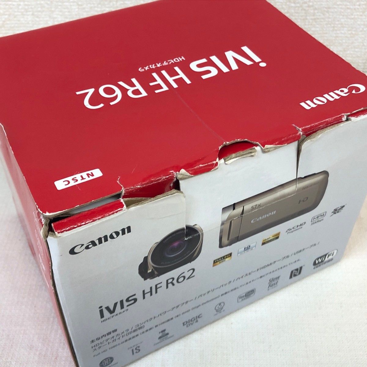 Canon キャノン ビデオカメラ iVIS HF R62 光学32倍ズーム ベージュ