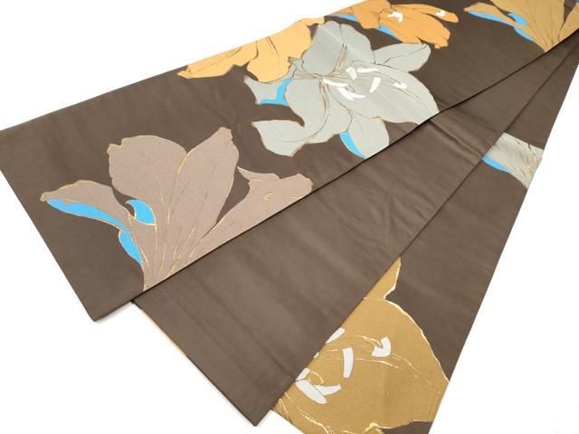 平和屋着物○世界的人形師 辻村寿三郎 ジュサブロー 六通柄袋帯 舞花文