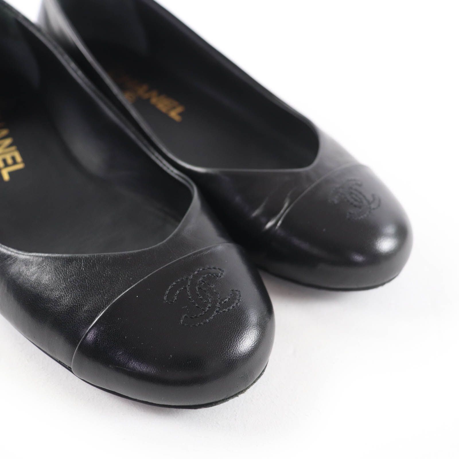 良品☆CHANEL シャネル G28997 ココマーク バレリーナ レザー フラット
