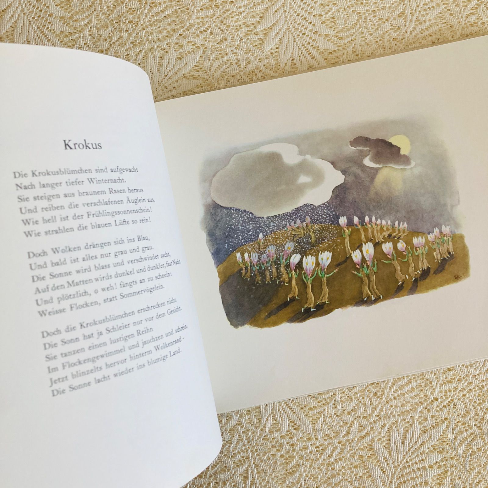 アルプスの花物語』 ドイツ語絵本 やわらかな色彩の美しい挿絵 洋書