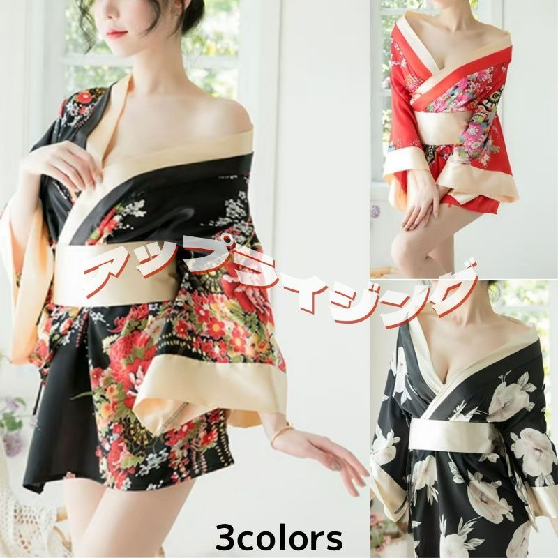 セクシー 花魁 ドレス ミニ 和装着物和服浴衣 セクシールームウェア