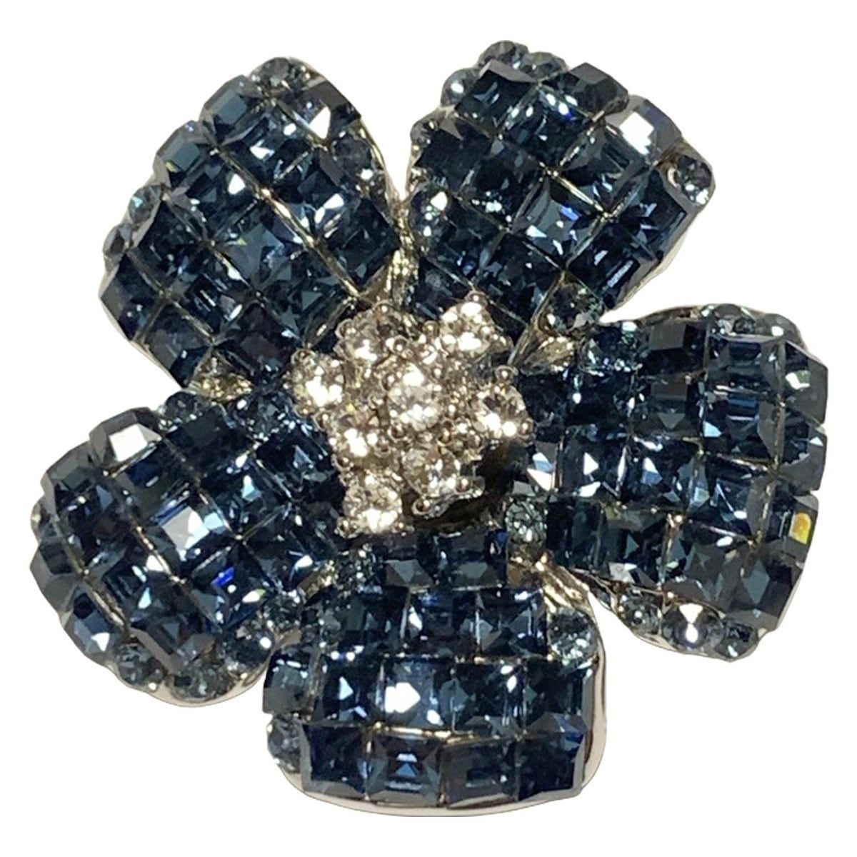 フォクシーブローチ FOXEY(フォクシー) ブローチ - シルバー×ネイビー