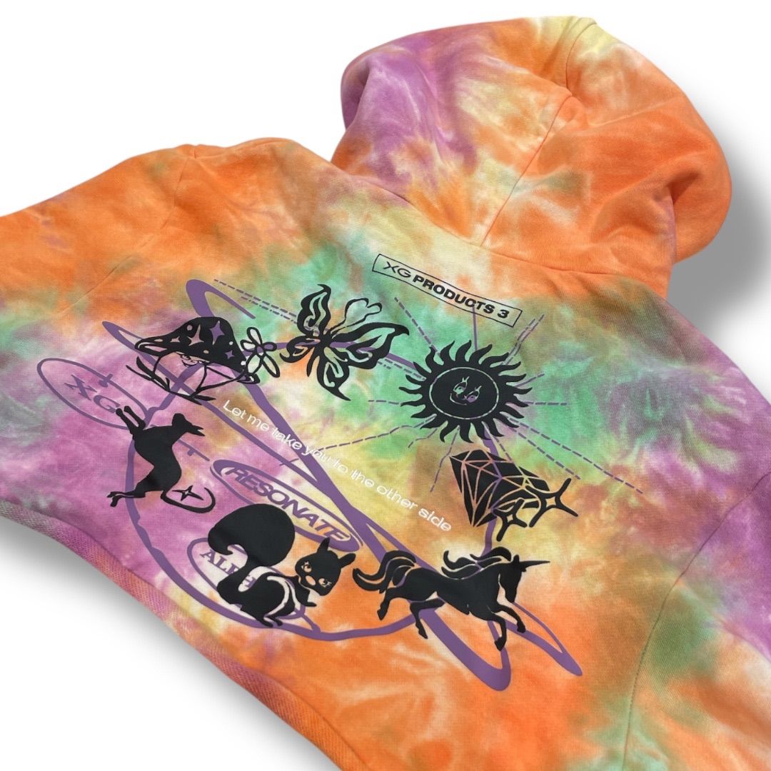 XG PRODUCTS 3 エックスジー Tie-Dye Cropped Hoodie フーディー