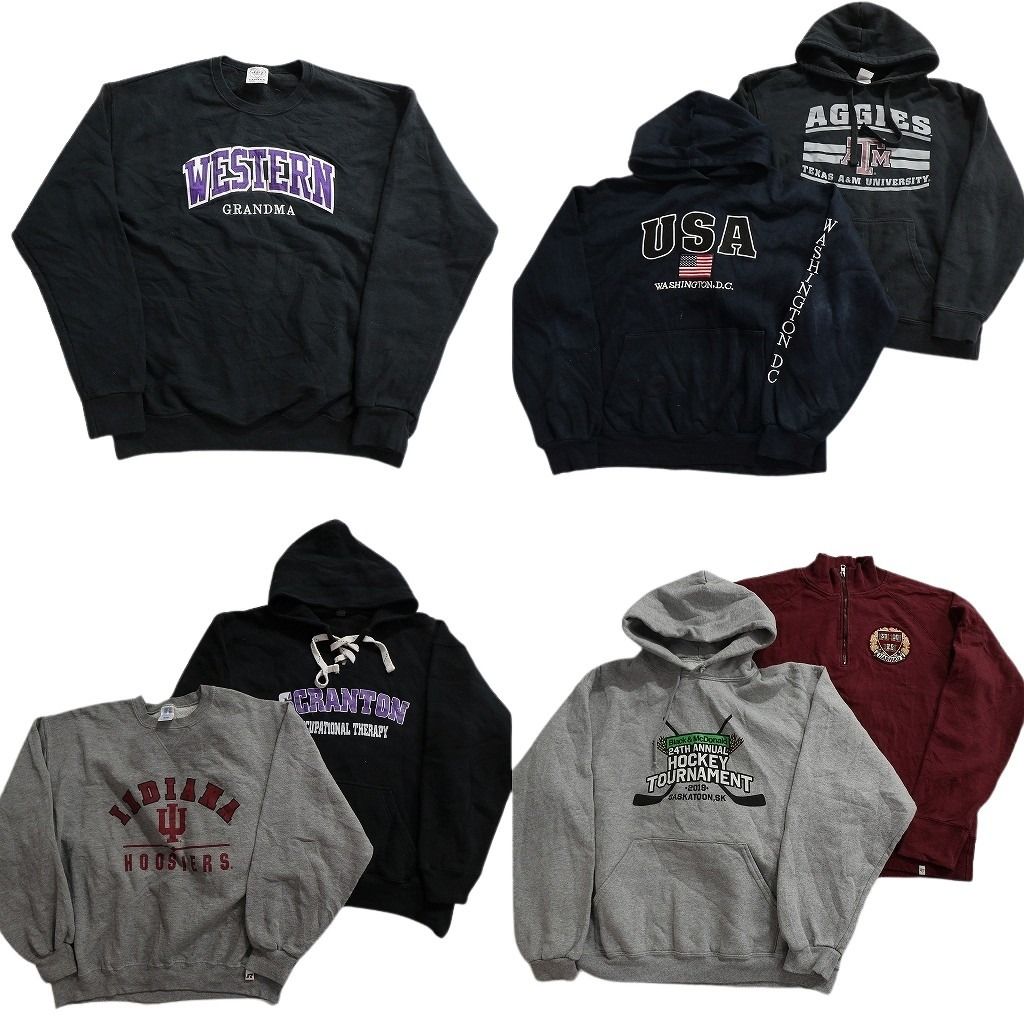 古着卸 まとめ売り カレッジ風 スウェット 7枚セット (メンズ L