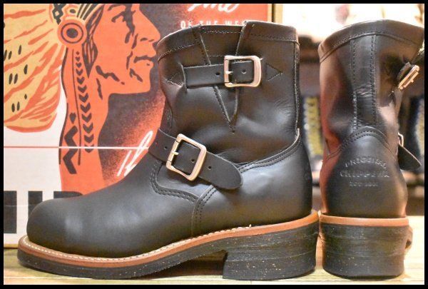 7E 箱付 美品 黒タグ】Chippewa チペワ 1901M10 ショートエンジニア