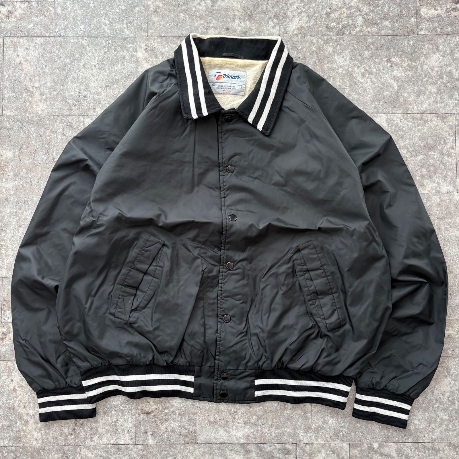 90s スタジャン ブラック XXL ビッグサイズ ナイロンジャケット