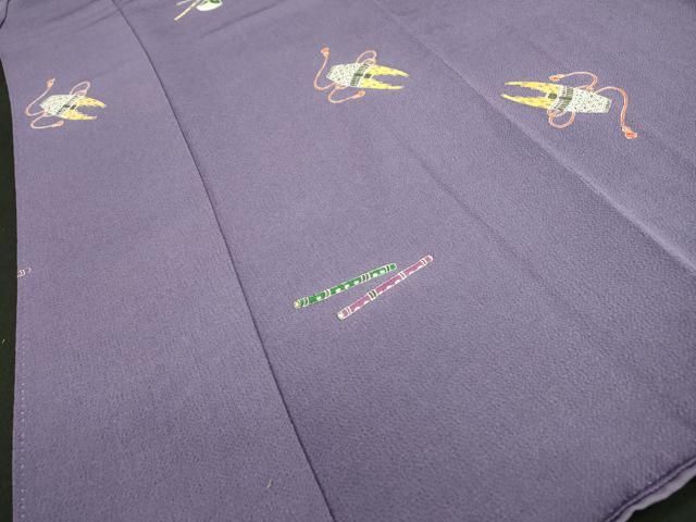 平和屋着物□上質な小紋 楽器文 鬼しぼ縮緬 正絹 逸品 DAAJ6413fe