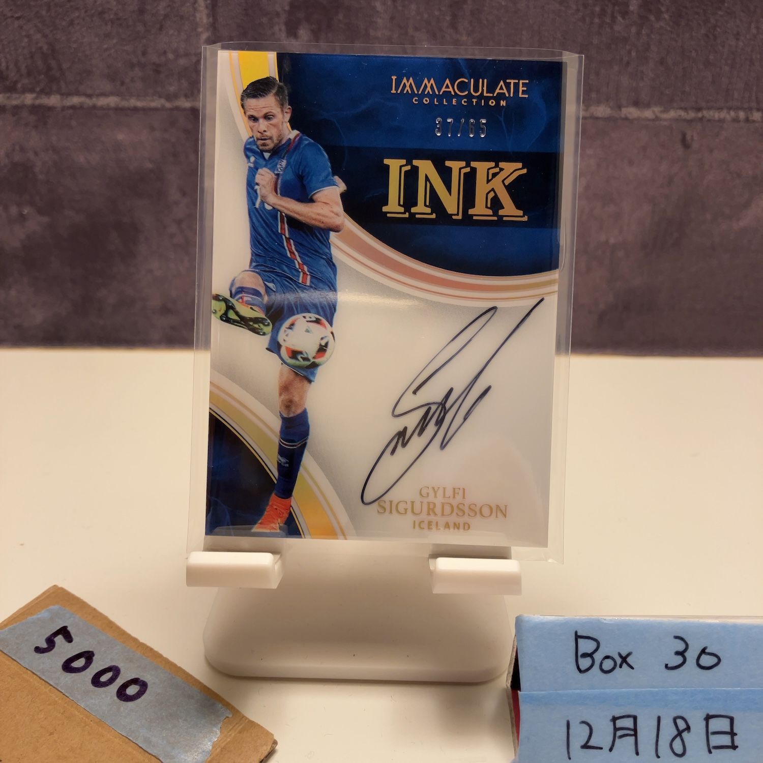 2017 Panini Immaculate Collection Gylfi Sigurdsson 37/65 直筆