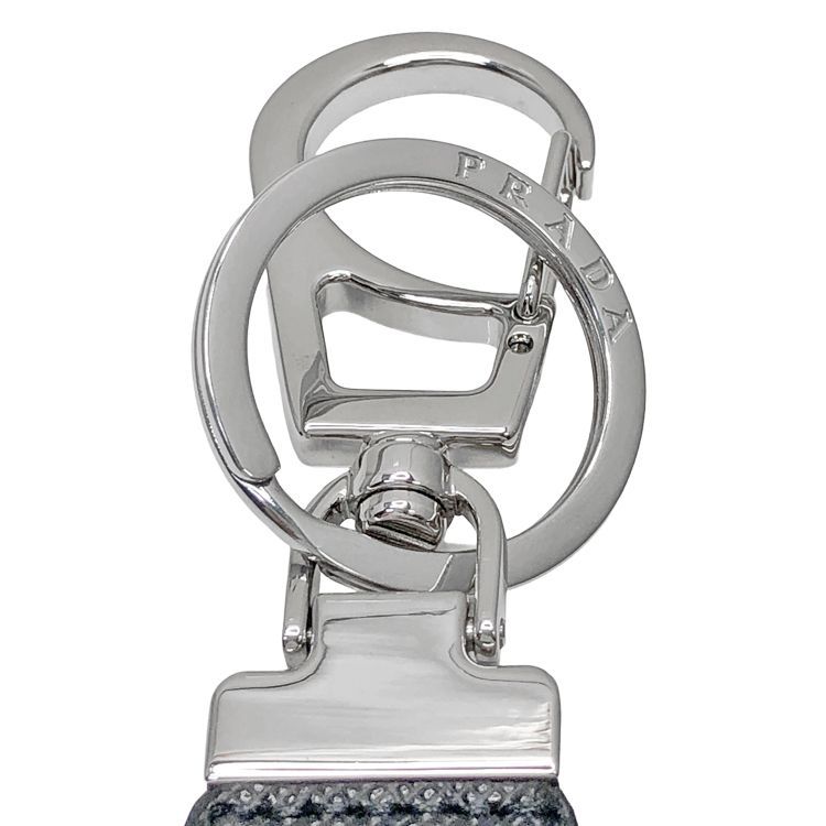 PRADA プラダ トライアングル ロゴ サフィアーノレザー キーチェーン