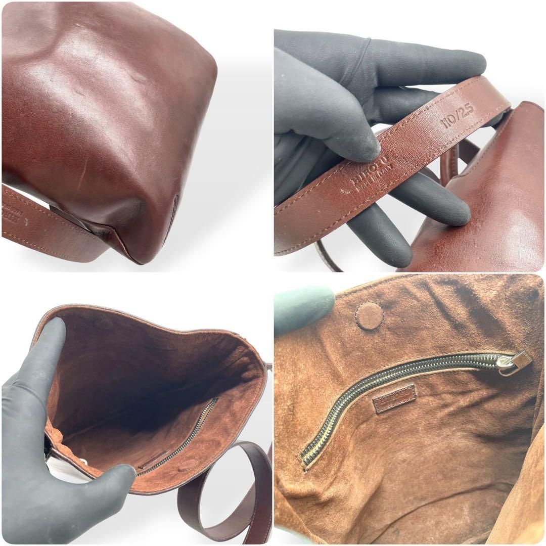 美品 HIROFU ヒロフ 2way ショルダーバッグ レザー ブラウン - メルカリ