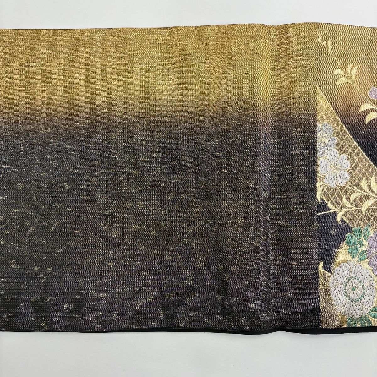 美品】 袋帯 秀品 桜 花丸文 箔 金銀糸 黒 六通 正絹 【中古】 - メルカリ