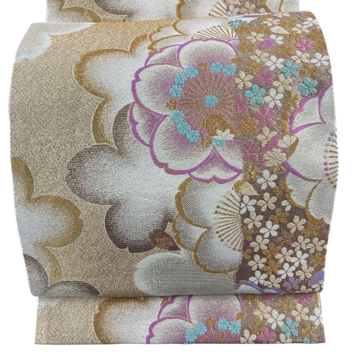 美品】 袋帯 秀品 桜 箔 金糸 クリーム 六通 正絹 【中古】 - メルカリ