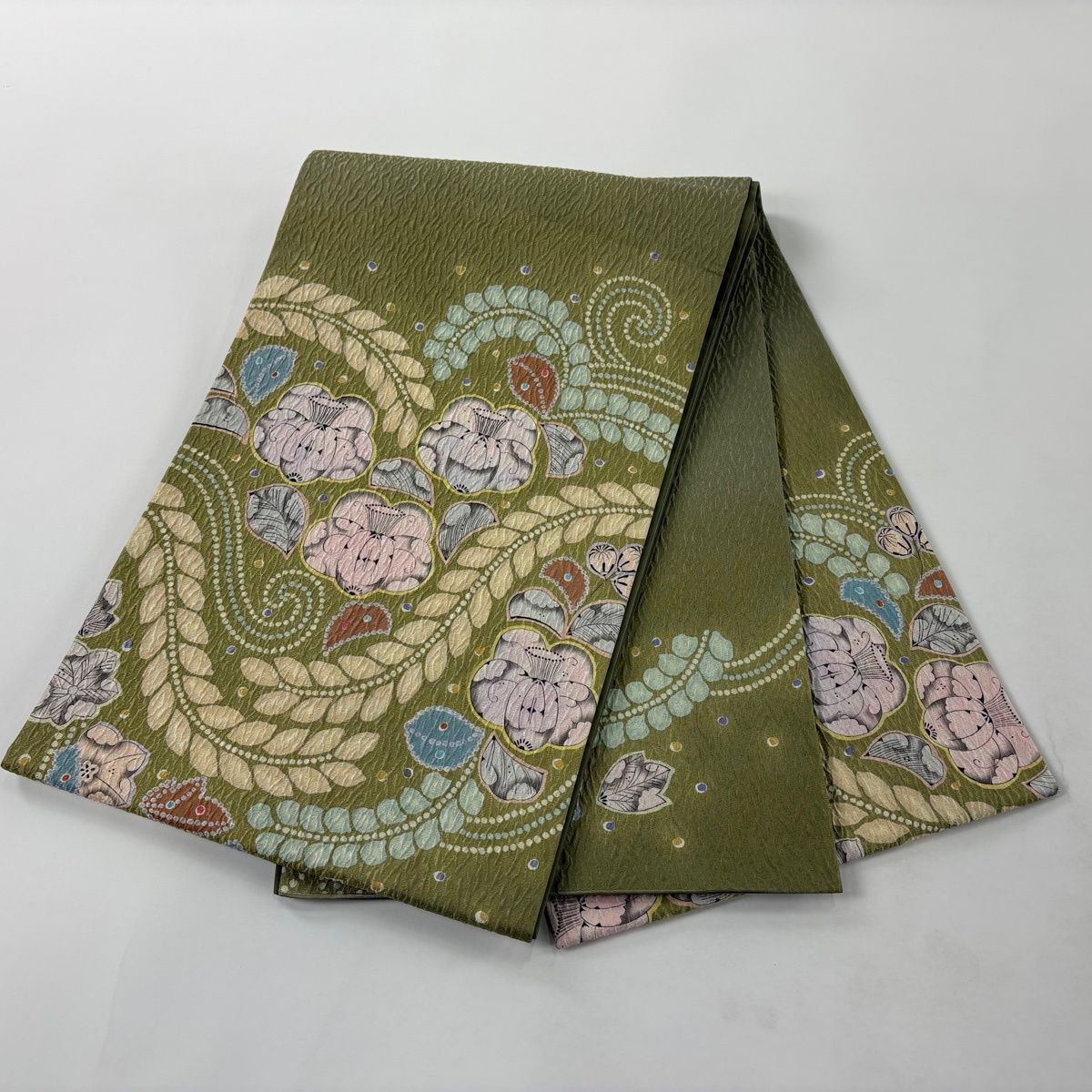 袋帯 秀品 辻が花柄 ぼかし 抹茶色 お太鼓柄 正絹 【中古】 - メルカリ