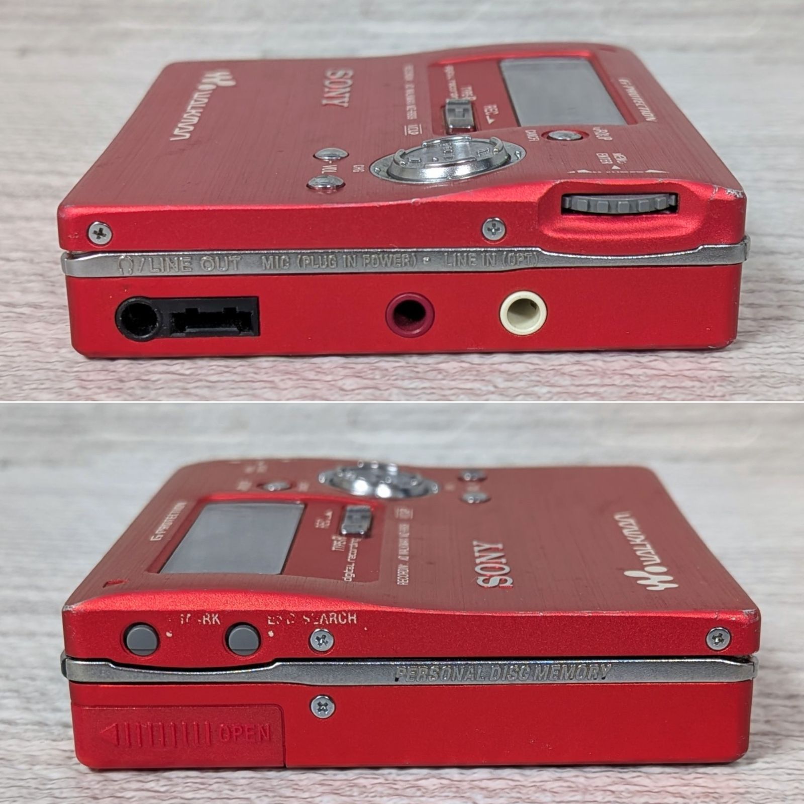 SONY ソニー MZ-R909 MDプレイヤー ジャンク品 レッド 通電確認済 本体