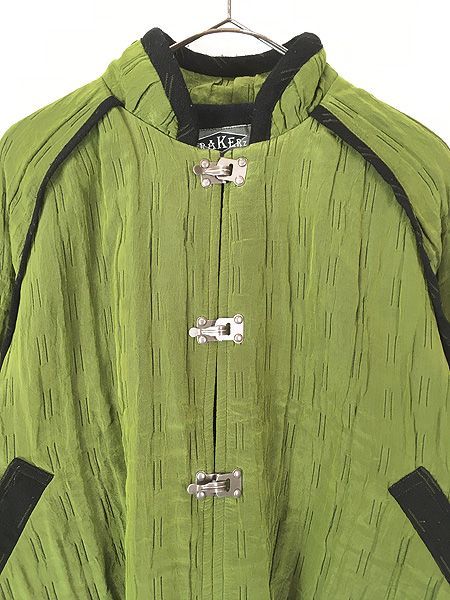 レディース 古着 90s Canada製 KRAKERZ 裏地 フリース 光沢 破線模様