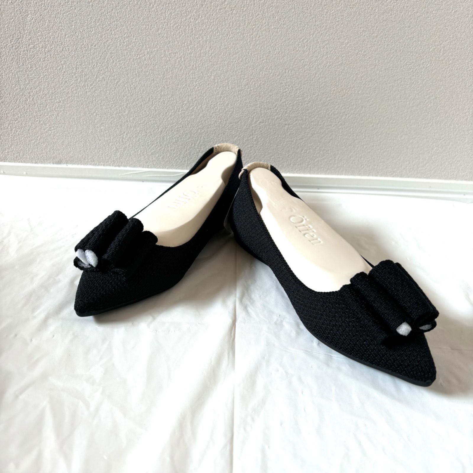 z568 【美品】Offen オッフェン フラットシューズ ブラック レディース