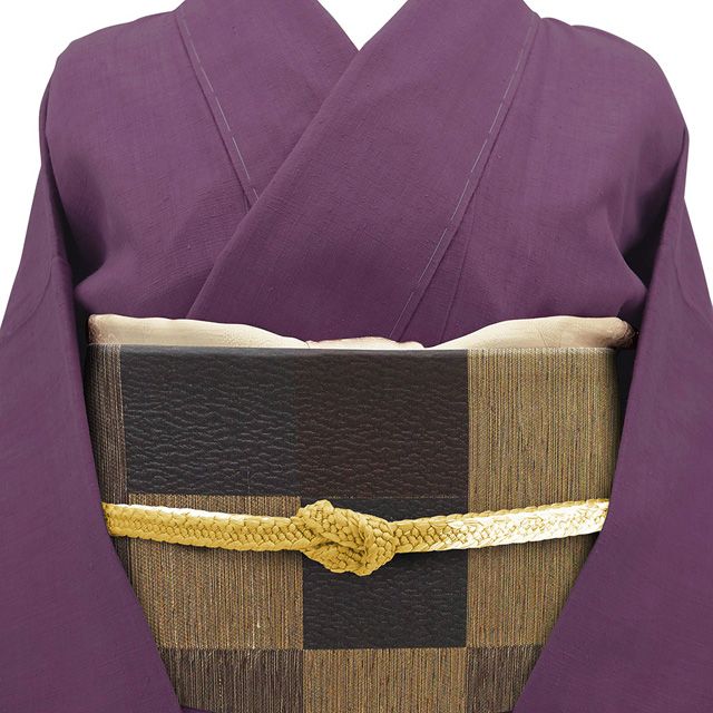 新古品】 袋帯 未使用 正絹 全通 京都 西陣 黄金ムガ蚕 野蚕糸 黄茶色