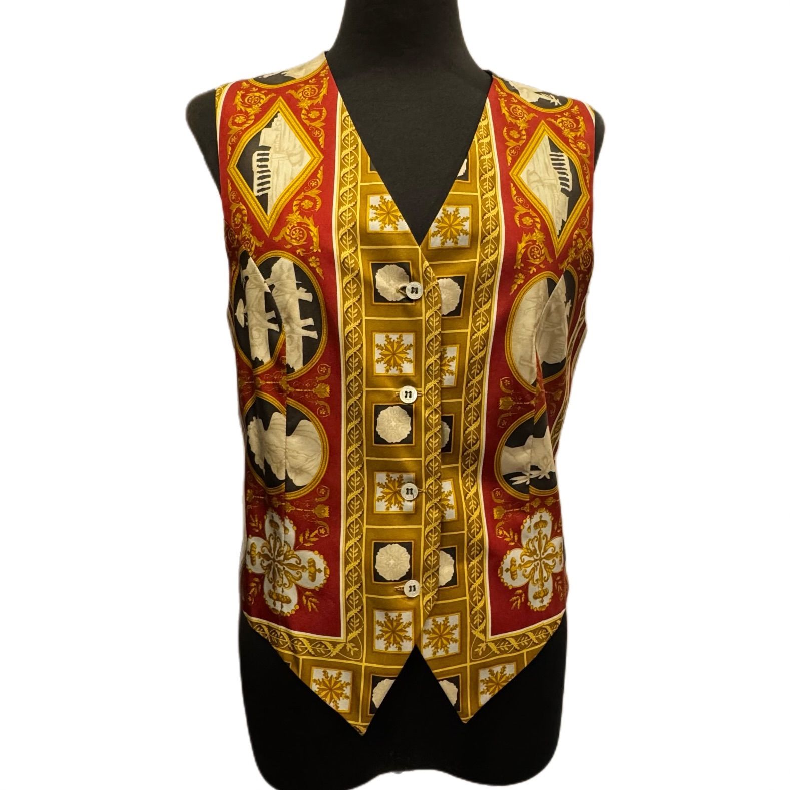 ETRO エトロ シルク ベスト ジレ SIZE 42 レッド マルチ - メルカリ