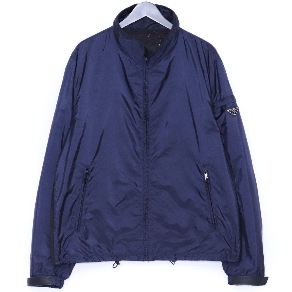 PRADA 三角ロゴプレート付き ナイロンジャケット サイズ52 ネイビー