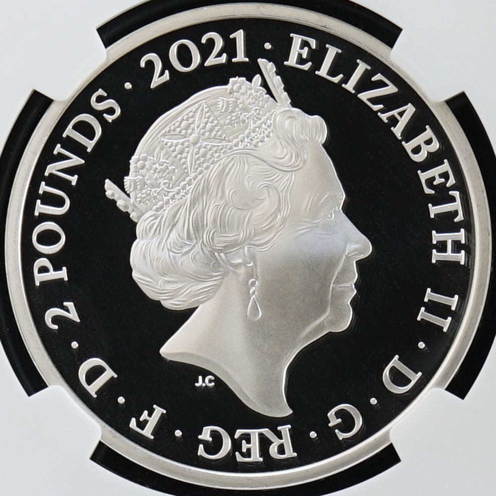 アリスとエリザベス女王】2021年 イギリス 不思議の国のアリス 2ポンド