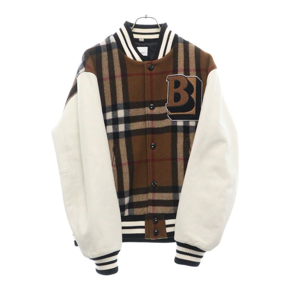 BURBERRY (バーバリー) Felton B Logo Check Wool Blend Varsity