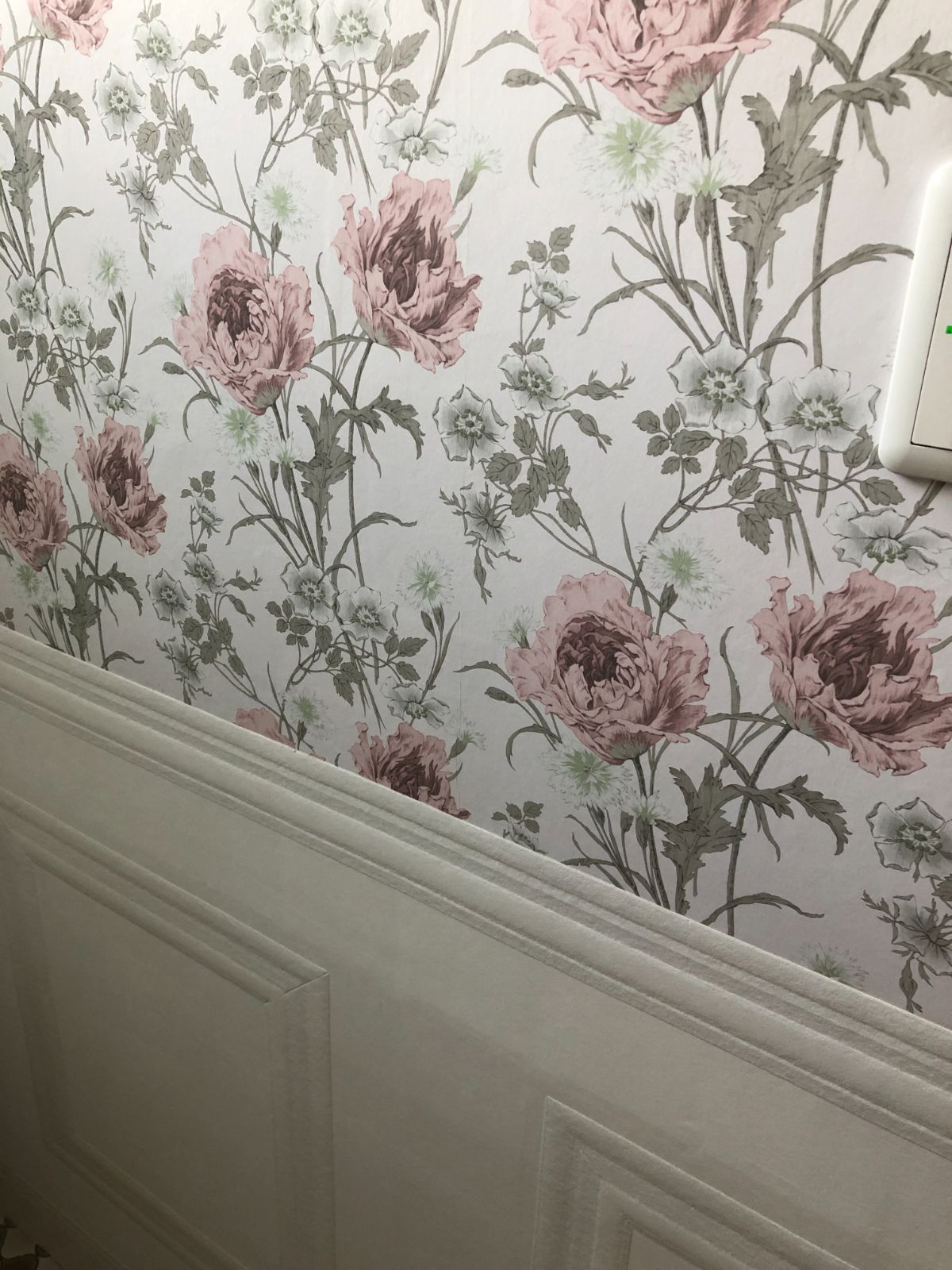 輸入壁紙 腰壁風 巾90cm×10m巻き モールディング rasch 118414 白 横