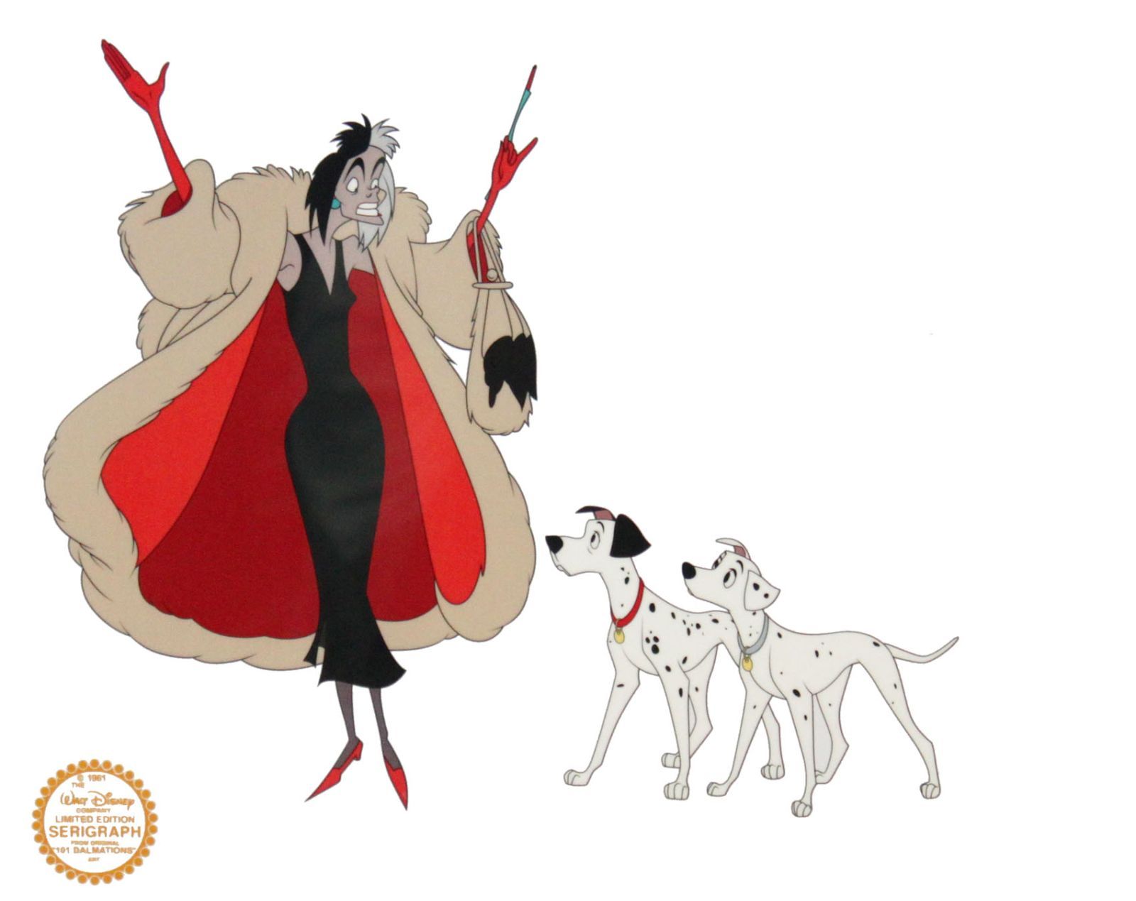 ディズニー セル画「101匹わんちゃん/クルエラ ド ヴィル」展示用