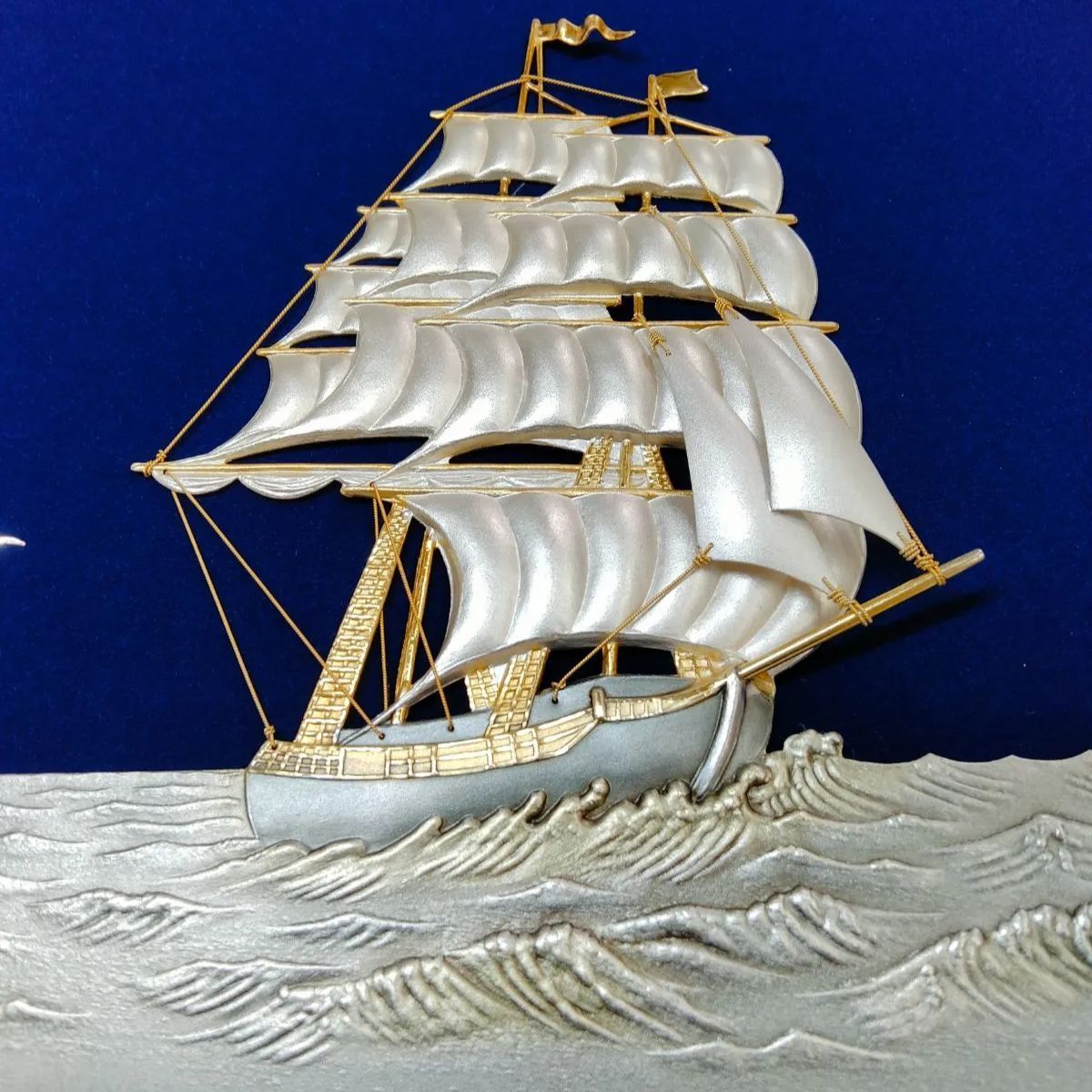 TAKEHIKO帆船no.4 純銀製レリーフ 純銀 額 帆船 4号 - TAKEHIKO