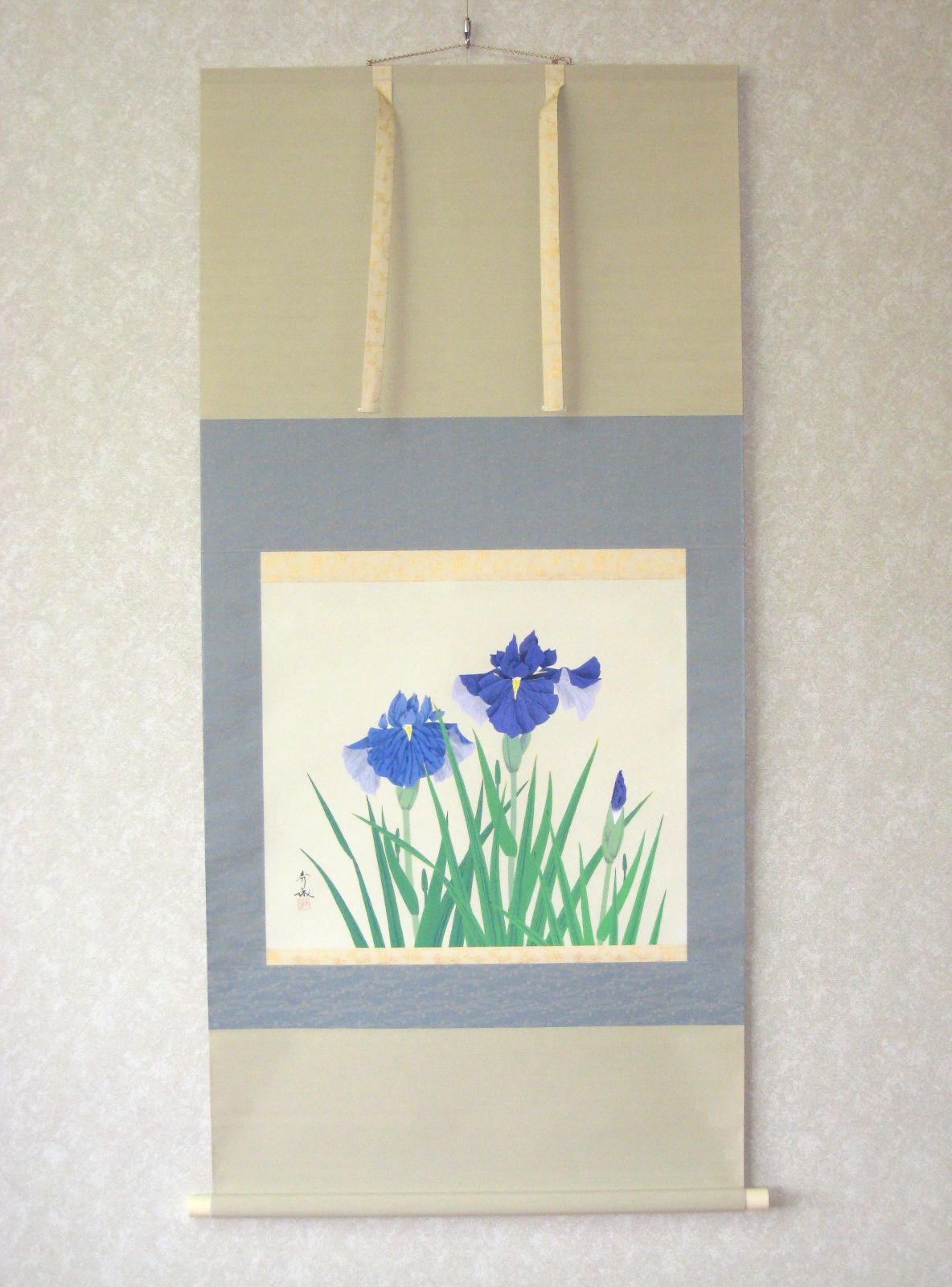 掛け軸 峰嶺 作 『 香魚 』 絹本 希少 軸装 茶道具 掛軸 です。 掛け軸