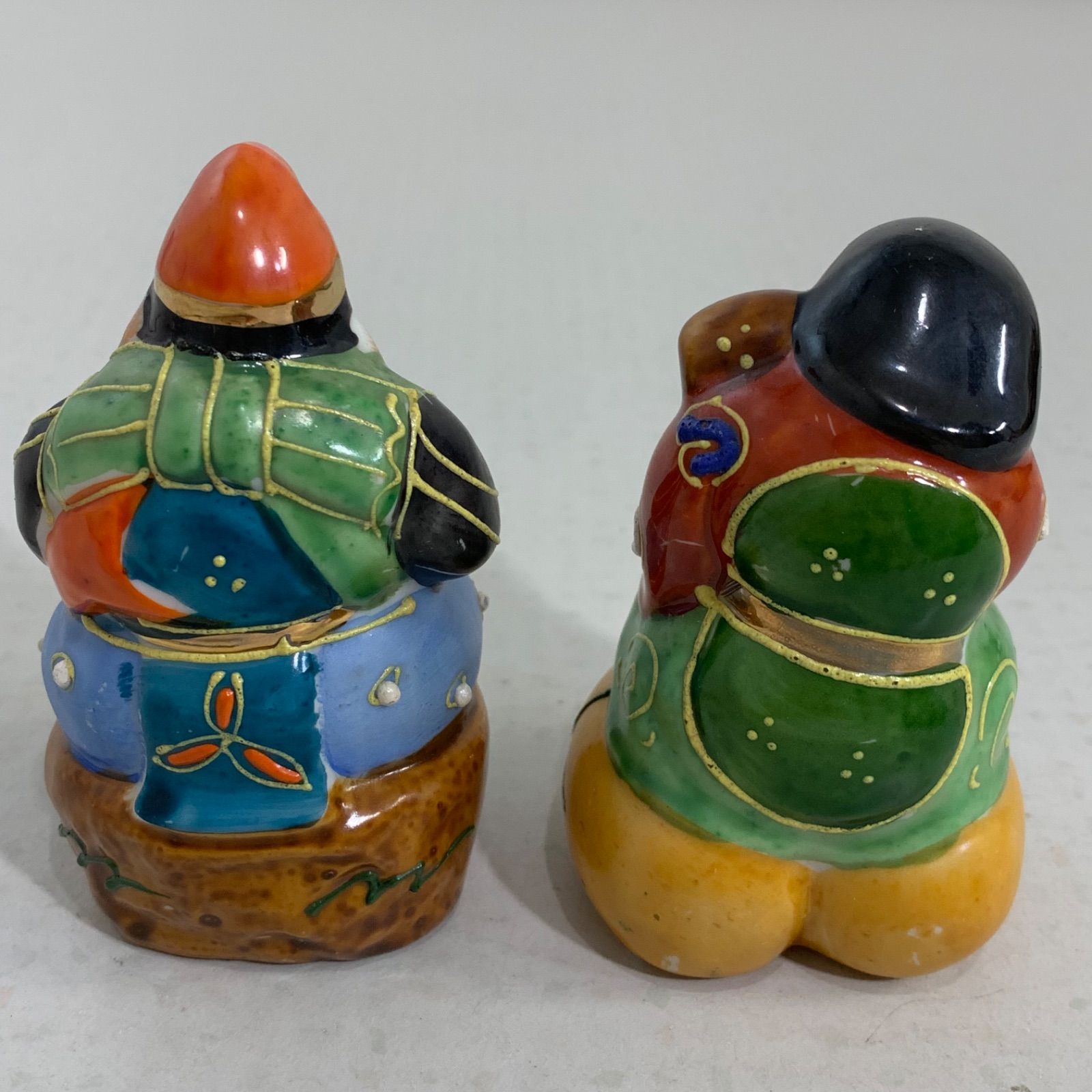 当時物 九谷焼 七福神 ミニサイズ 陶器製 恵比寿 大黒天 布袋尊 福禄寿