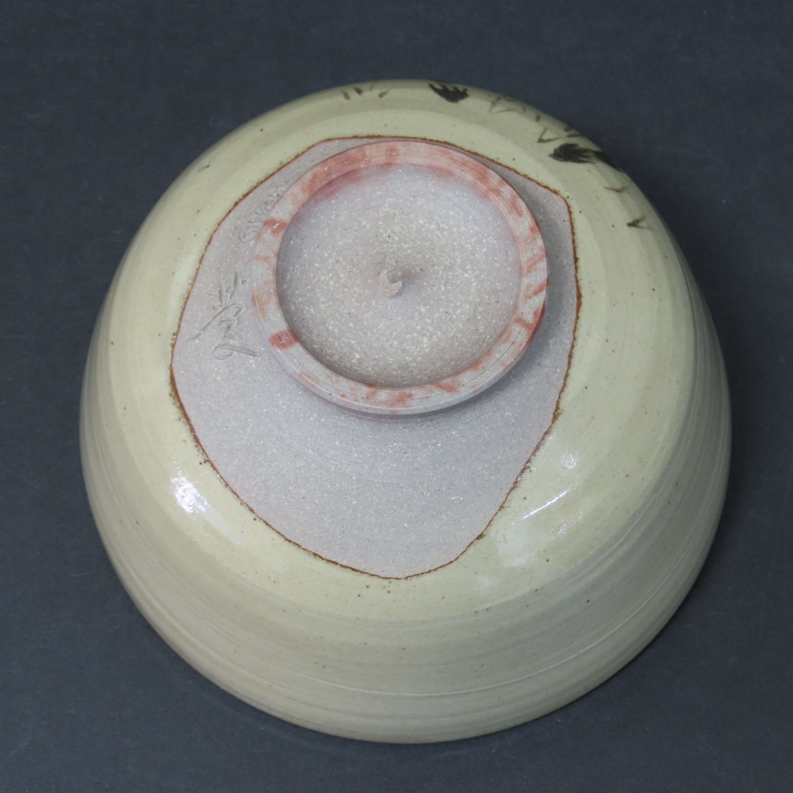 00s54 美品 黒井一楽 真作保証 茶道具 虫明焼 抹茶茶碗 在銘 共箱 共布