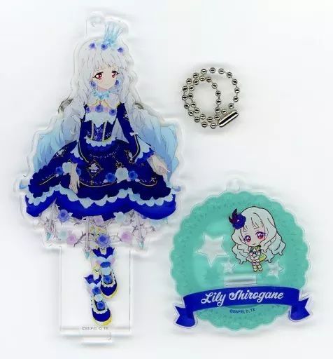 中古】雑貨 白銀リリィ(ver. SPR) アクリルバッジスタンドキーホルダー