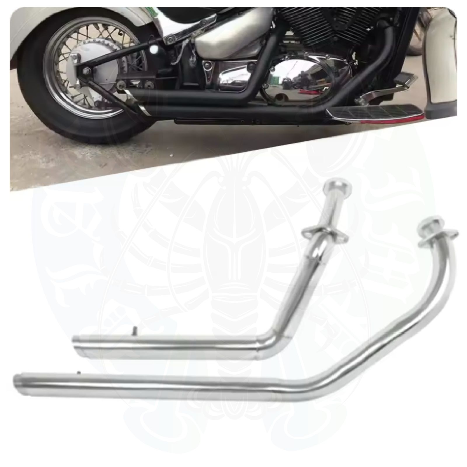 イントルーダークラシック400 800 フルエキゾーストマフラー 右2本出し