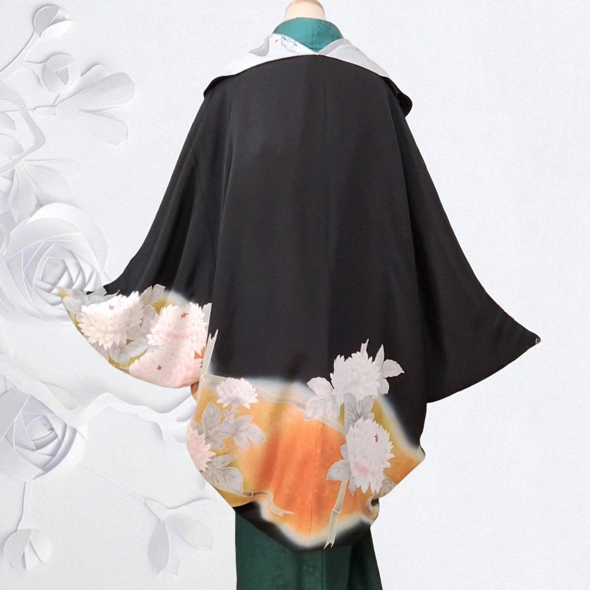 和洋折衷で使える 正絹 リバーシブルモモンガコート 長羽織や和装上着