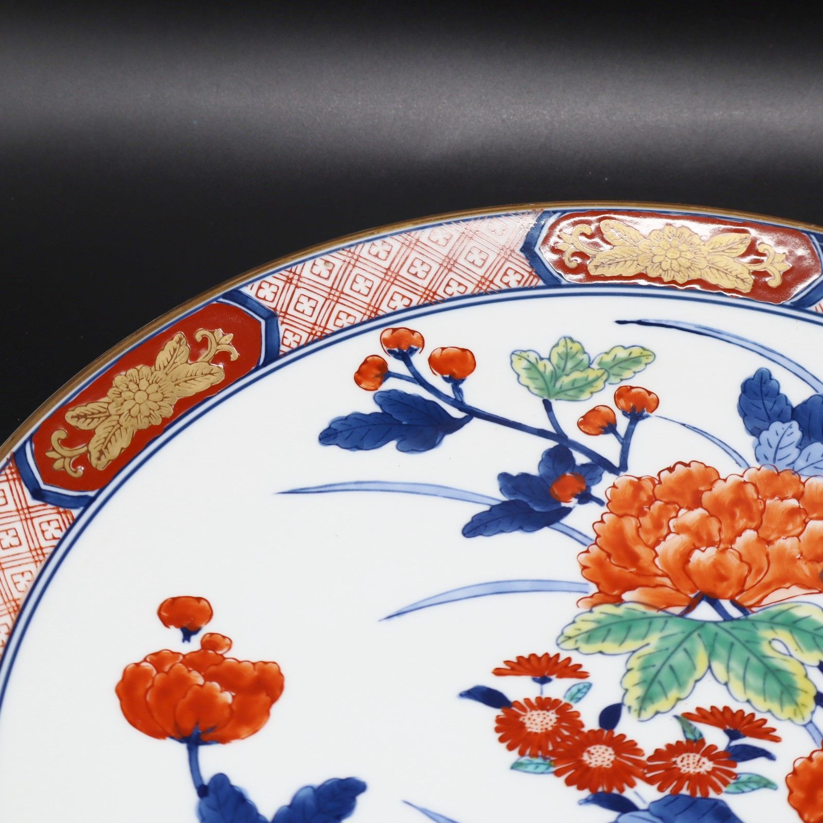 △ 直径約34㎝｜大皿 飾り皿｜有田焼 哲山作 伝統工芸｜ □O9532